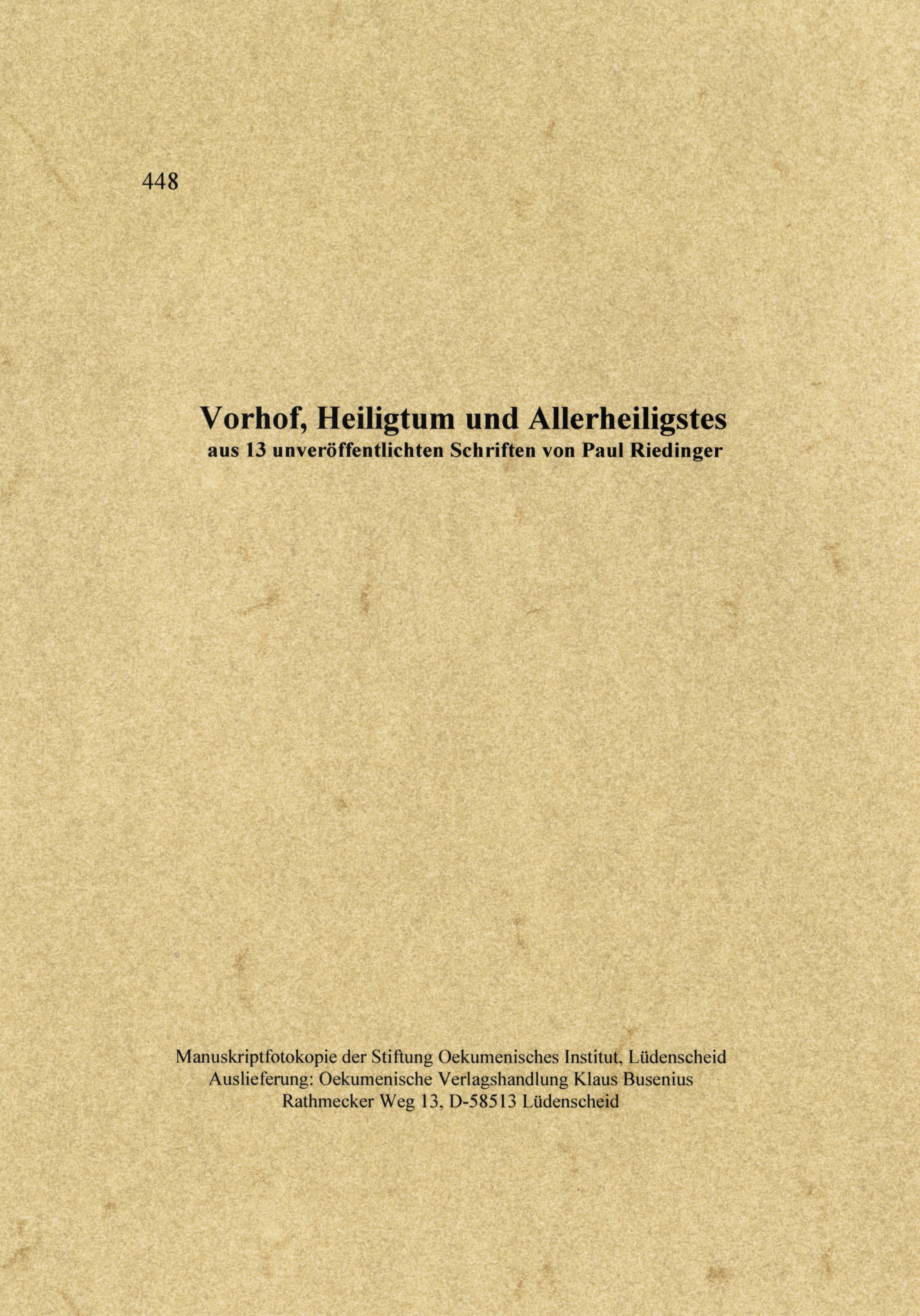 Vorhof, Heiligtum und Allerheiligstes