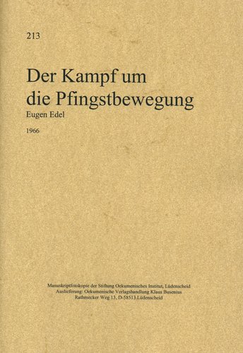 Der Kampf um die Pfingstbewegung